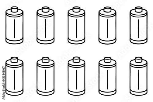 Batteries nickel future tech Line art