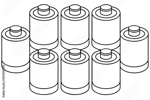 Batteries nickel electric vehicle Line art
