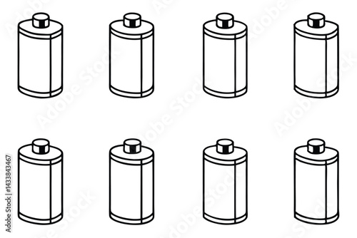 Batteries nickel portable device Line art