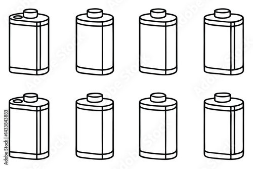 Batteries nickel charge cycle Line art