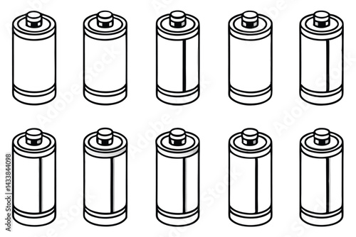 Batteries nickel power storage Line art