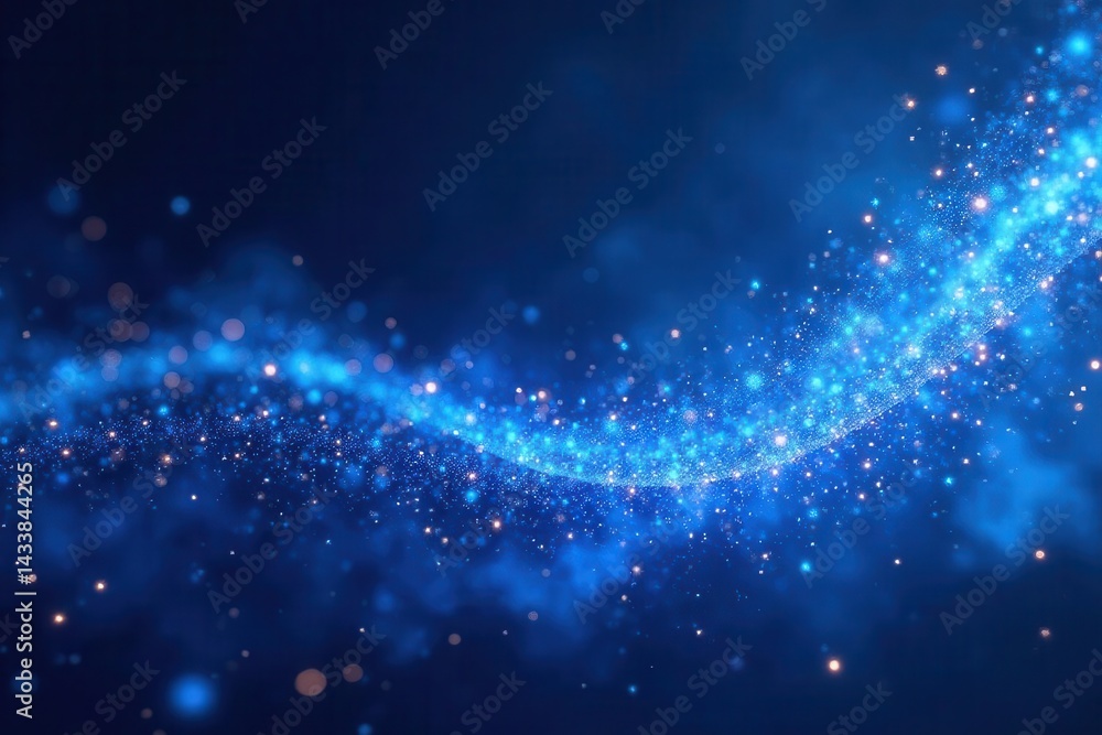 Abstract blue fireworks trails, swirling celestial design, artwork, night Abstract blue fireworks trails, swirling celestial design, artwork, night