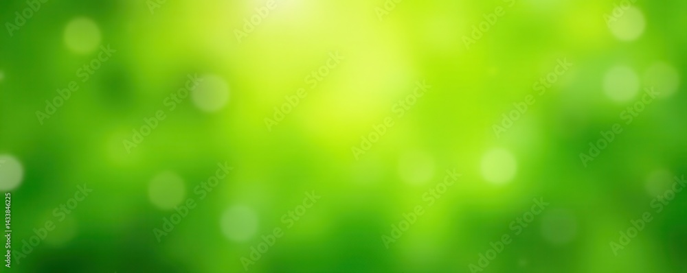 Fototapeta premium Abstract green spring bokeh, soft focus, vibrant nature, bokeh, abstract