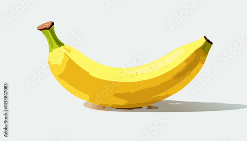 A perfectly ripe banana with smooth yellow skin and slight brown speckles, studio lighting, hyper-realistic, high detail, food photography style, minimal shadow, soft reflection on surface