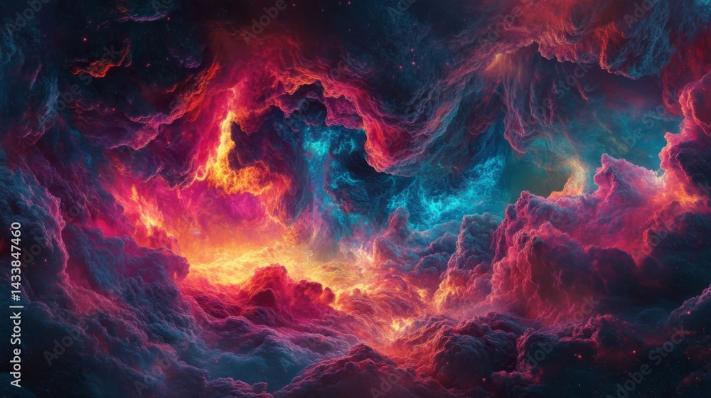 Red And Blue Cosmic Nebula Space Background Red And Blue Cosmic Nebula Space Background