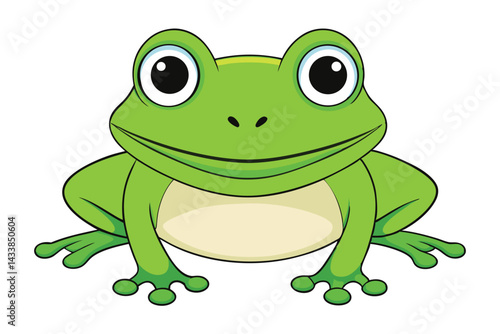 Vector of cartoon frog illustration on white.