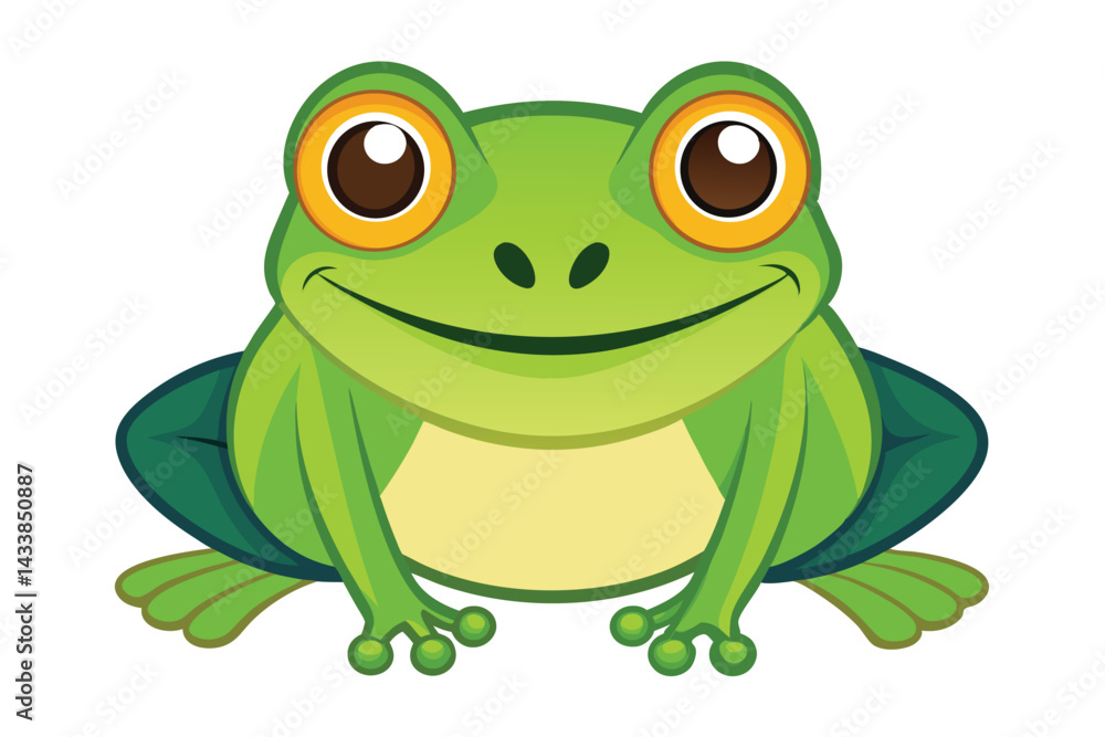 Vector of cartoon frog illustration on white. Vector of cartoon frog illustration on white.