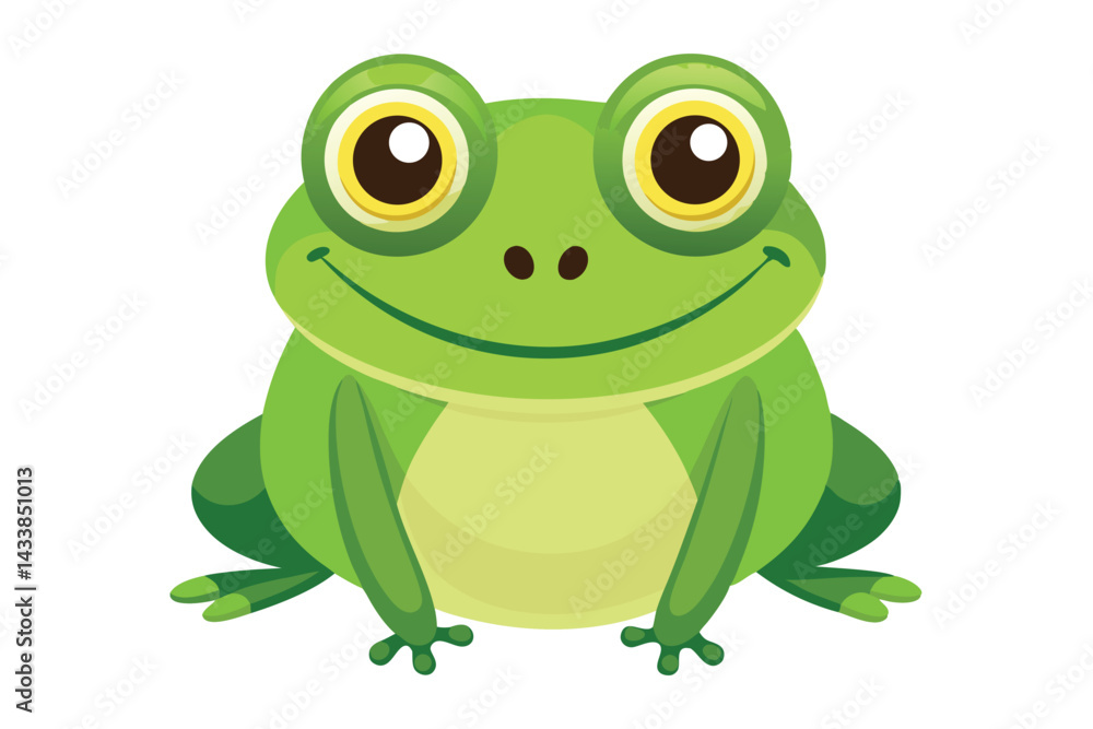 Vector of cartoon frog illustration on white. Vector of cartoon frog illustration on white.