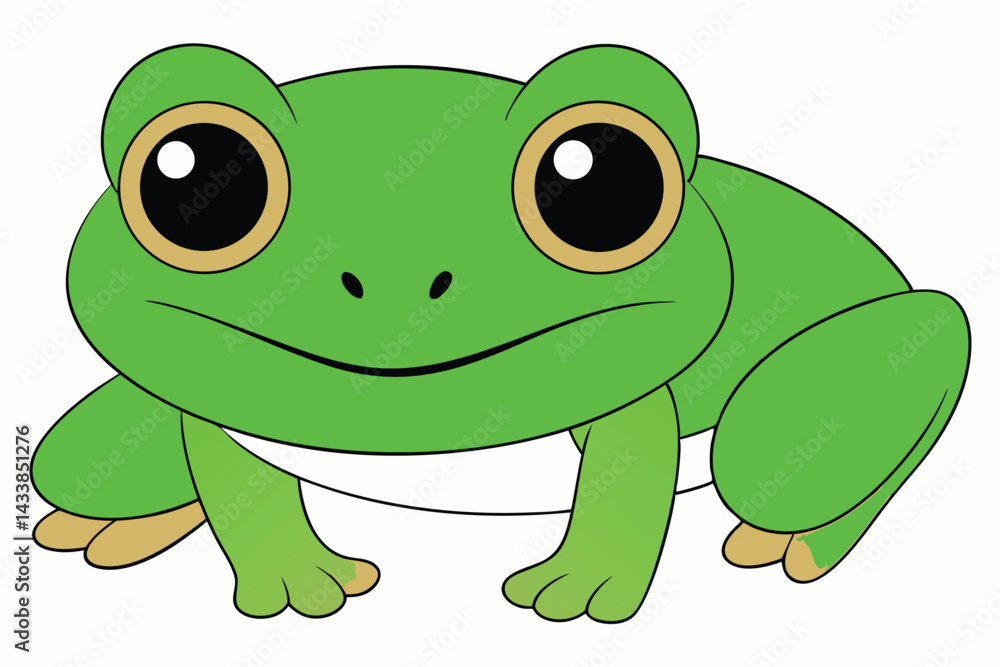 Fototapeta premium Vector of cartoon frog illustration on white.