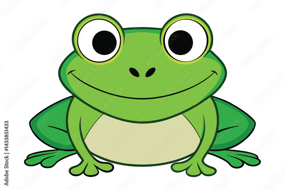 Vector of cartoon frog illustration on white. Vector of cartoon frog illustration on white.