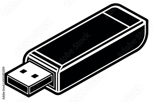 USB flash drive on a plain background for storage and data transfer needs