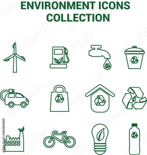 Set of ecology icons, eco icons, ecology icons, ecology. eco, environment icons, green environment and safer environment icons, eco editable file
