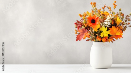 Wallpaper Mural Autumn floral arrangement in a white vase Torontodigital.ca