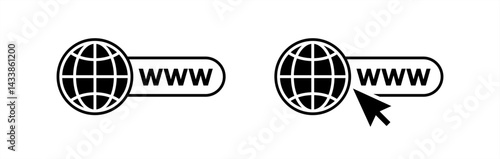 PrintWebsite Icon. www icon, vector 10 eps.
