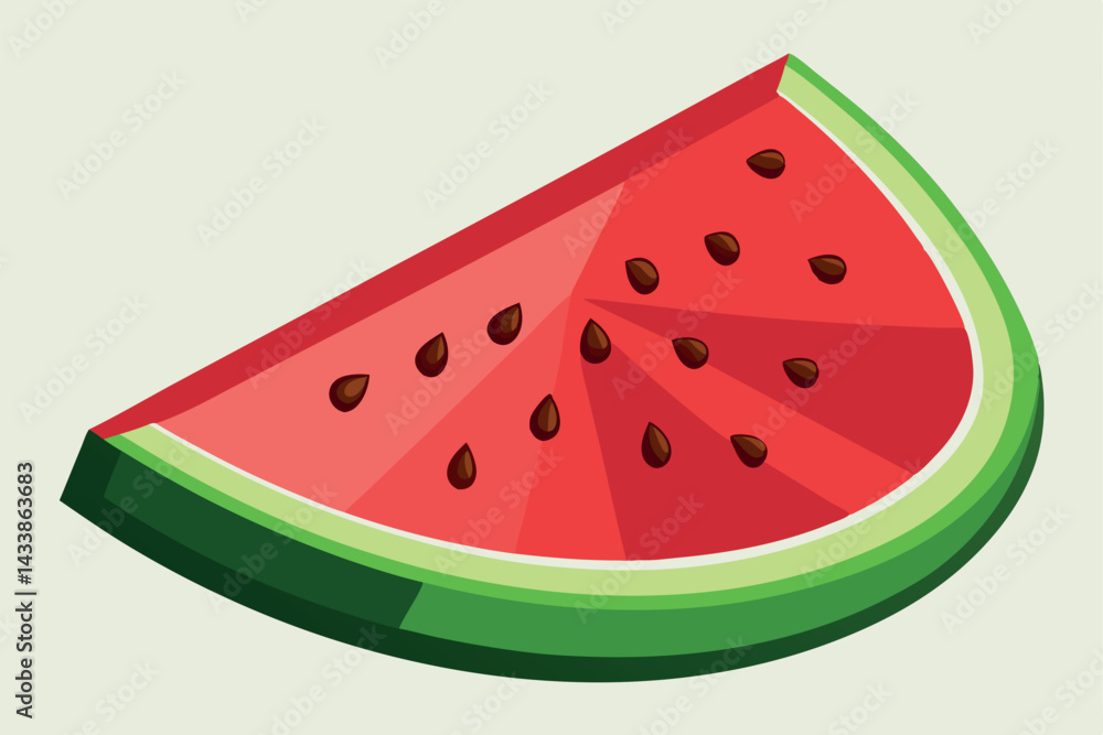 Brightly colored watermelon slice against a simple background showcases summer's refreshing fruit Brightly colored watermelon slice against a simple background showcases summer's refreshing fruit