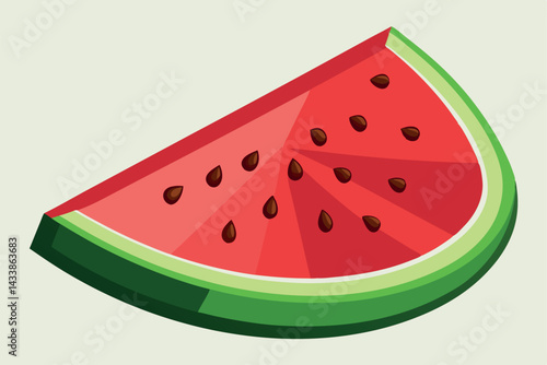 Brightly colored watermelon slice against a simple background showcases summer's refreshing fruit