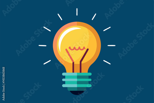 Bright light bulb glowing brightly against a blue background symbolizing ideas and creativity in innovative design