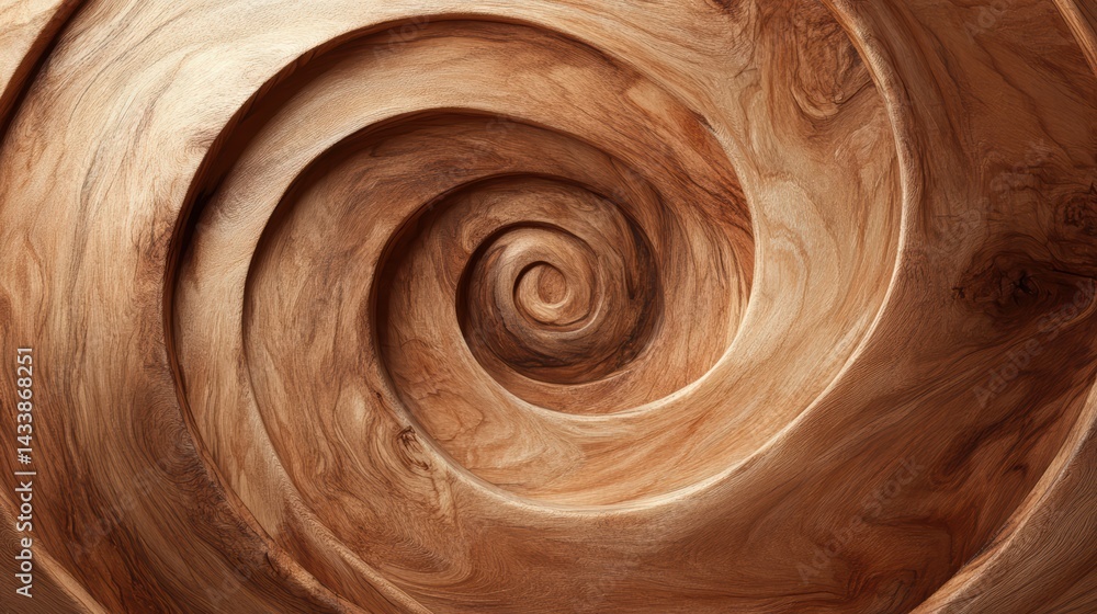 Textured circular wooden background featuring spiral design that evokes sense of warmth and natural beauty. intricate patterns highlight unique grain of wood Textured circular wooden background featuring spiral design that evokes sense of warmth and natural beauty. intricate patterns highlight unique grain of wood