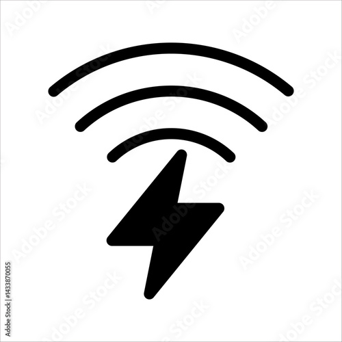 Wireless charging pictogram icon vector