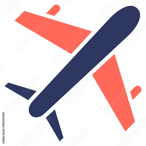 Plane glyph color icon
