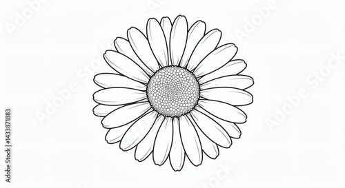 Flower outline isolated on white background