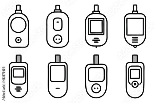 Blood Glucose Meters Smart Health Line Art