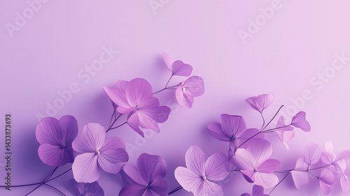 Wallpaper Mural Elegant purple flowers on soft pastel background, minimal floral design Torontodigital.ca