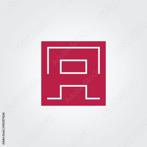 Lettering A square icon design logo 2 illustration