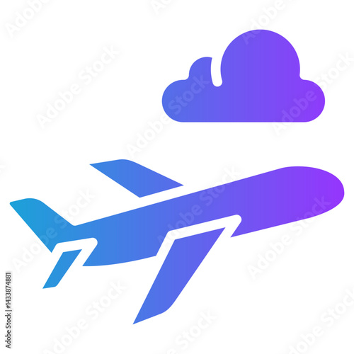 Takeoff glyph gradient icon