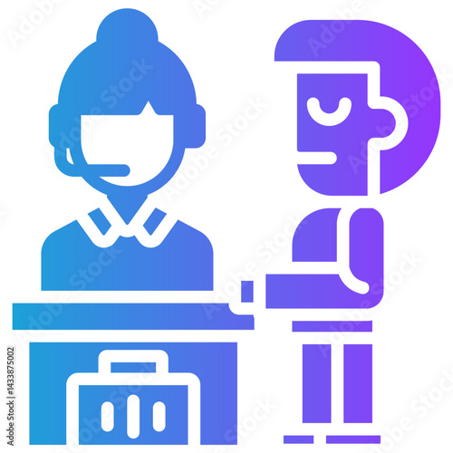 Check-In glyph gradient icon