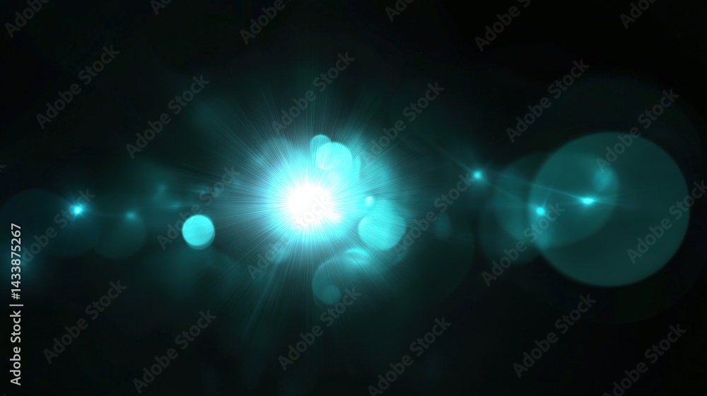 Abstract Teal Light Burst