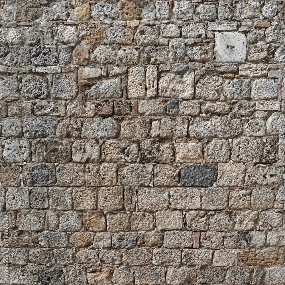Fototapeta premium Medieval Stone Wall Textures – Authentic Details from Centuries Past - Tiled - Seamless