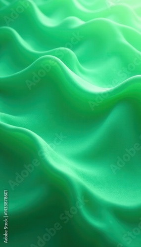 Seamless green wave pattern, soft ethereal feel, ripple, illustration
