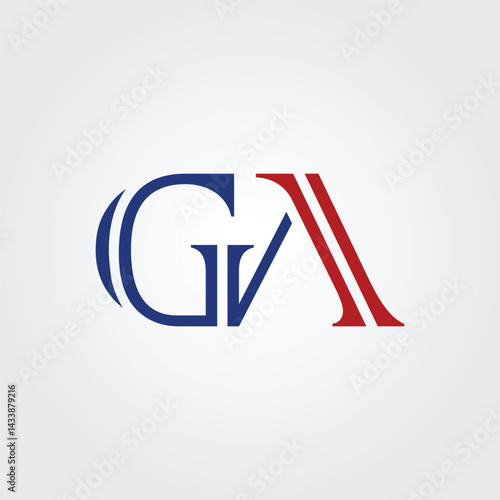 Lettering GA initial logo icon 4 design illustration