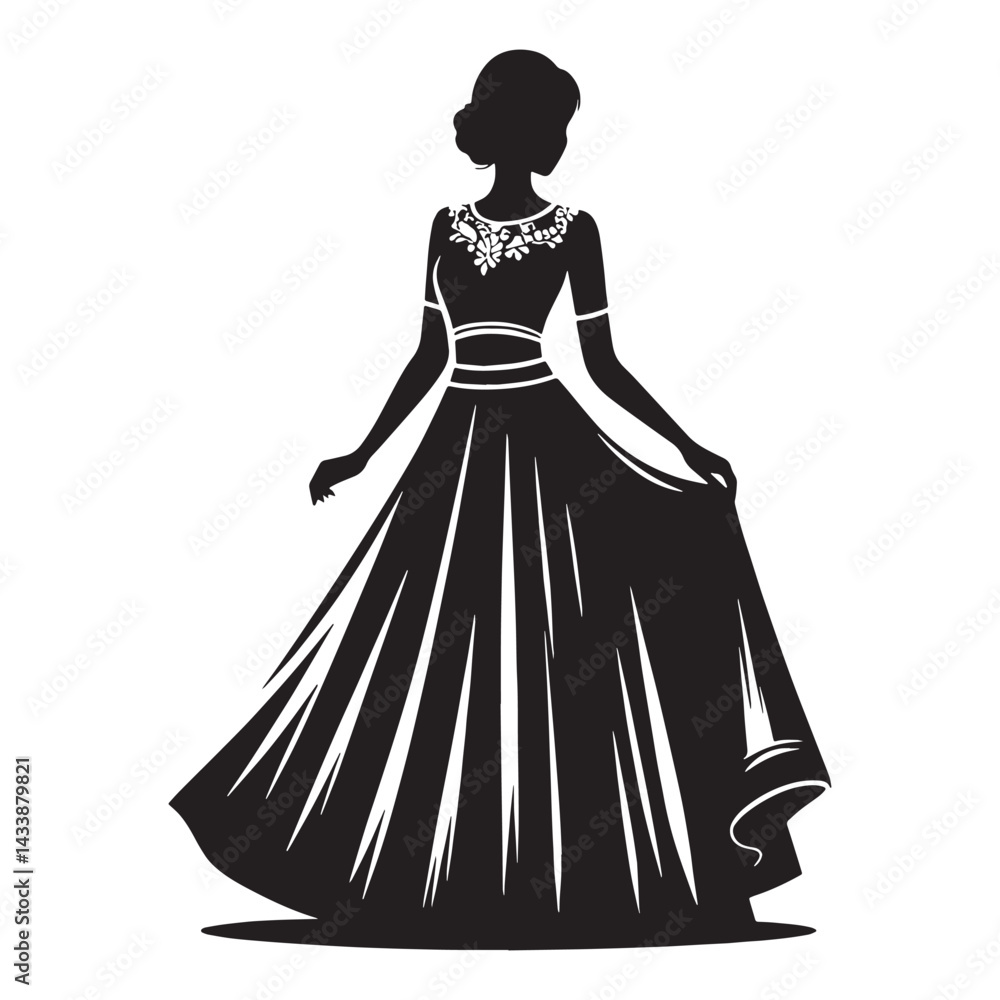Graceful Lehenga Choli silhouette, vibrant ethnic attire – Lehenga Choli illustration – Minimalist Lehenga Choli vector – Ladies dress silhouette
Graceful Lehenga Choli silhouette, vibrant ethnic attire – Lehenga Choli illustration – Minimalist Lehenga Choli vector – Ladies dress silhouette