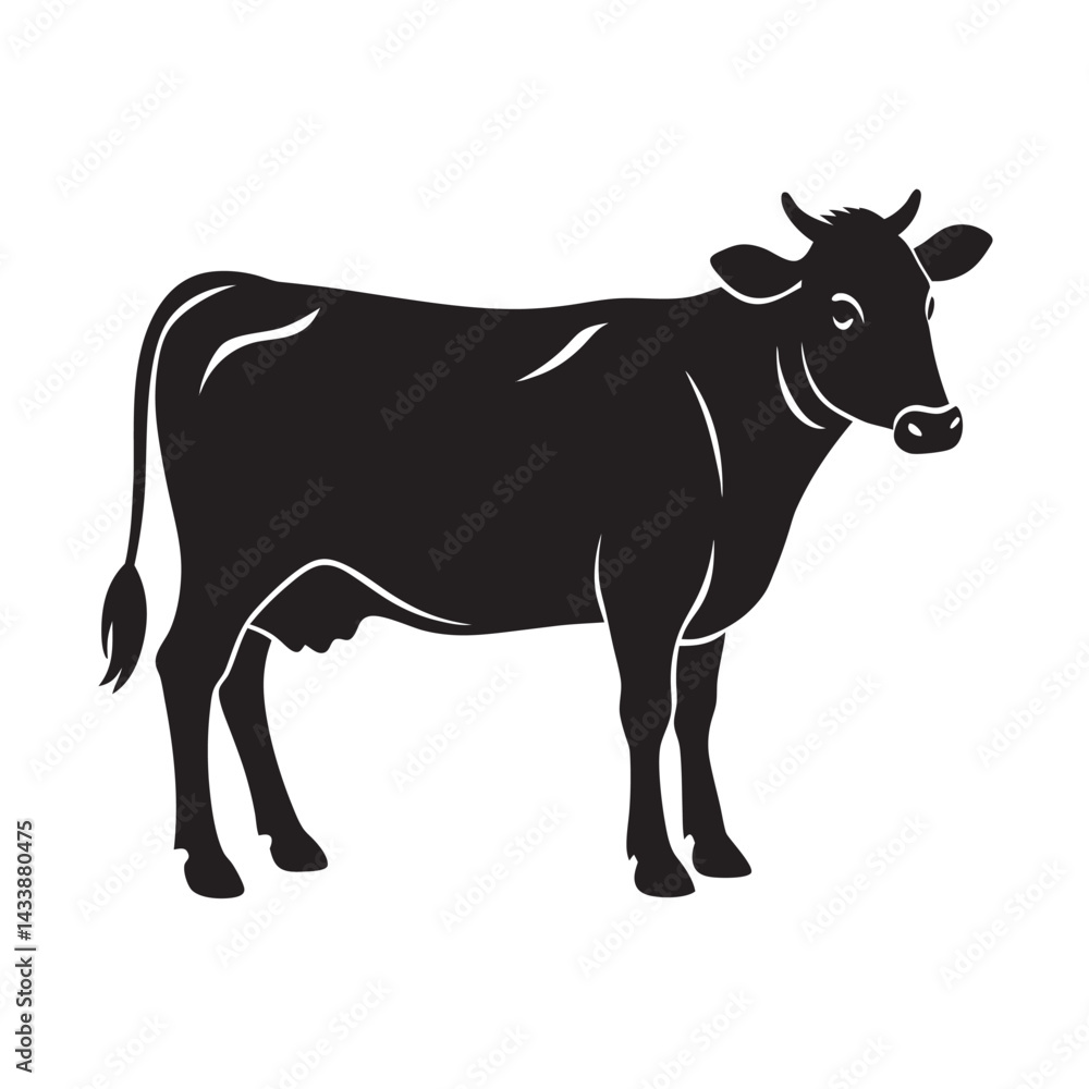 Guernsey Cow Outline Silhouette Vector Design Guernsey Cow Outline Silhouette Vector Design