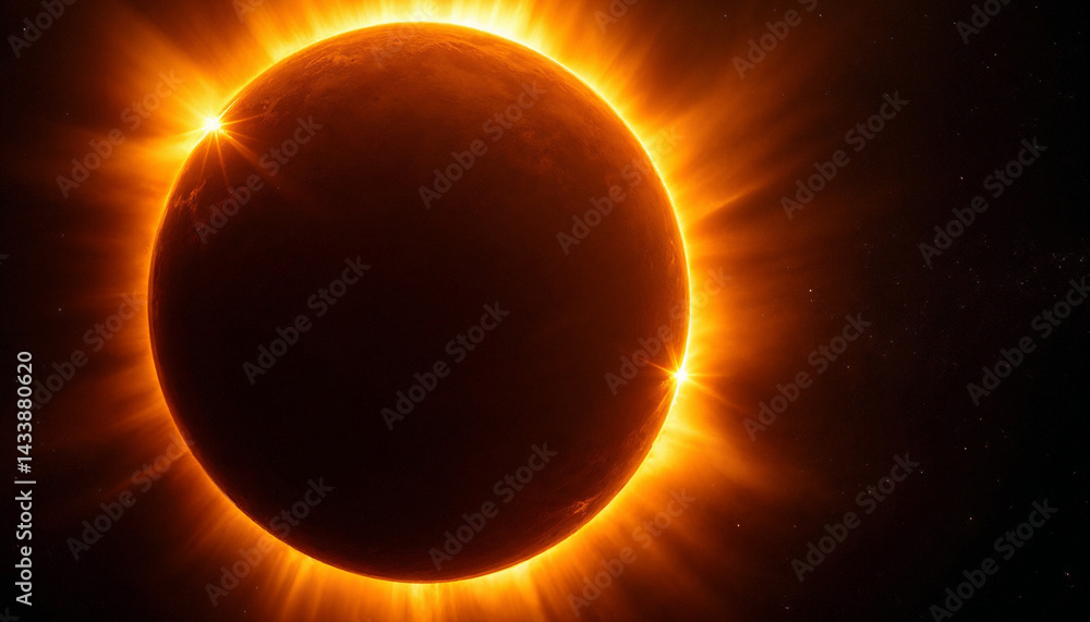 Obraz premium Glowing Sun Viewed from Space on a Dark Cosmic Background