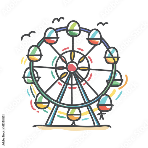 festival ferris wheel icon, festival ferris wheel vector illustration-simple illustration of festival ferris wheel, perfect for festival ferris wheel logos and icons