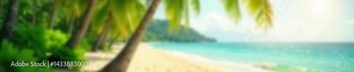 Soft-focus green park, blurred beach, coconut trees ,  abstract,  vegetation,  texture