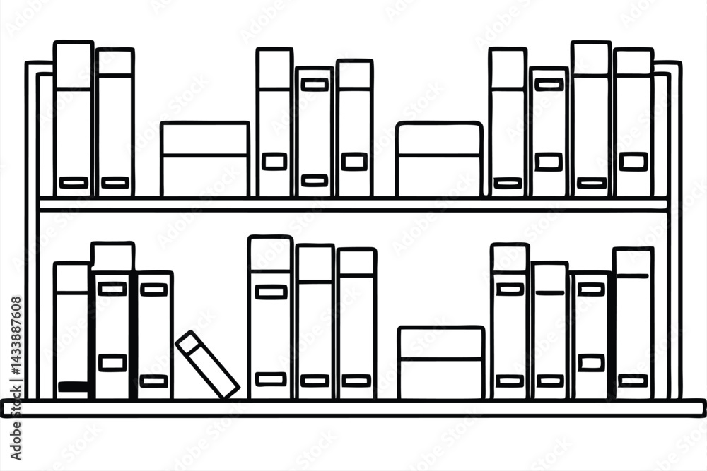 Obraz premium Bookshelf Modern Decor Line art