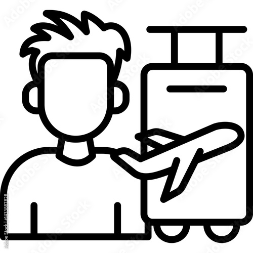 Traveler line icon