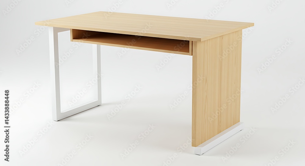 A computer desk, on a white background A computer desk, on a white background