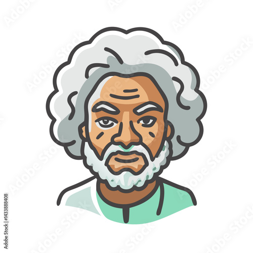 frederick douglass icon, frederick douglass vector illustration-simple illustration of frederick douglass, perfect for frederick douglass logos and icons