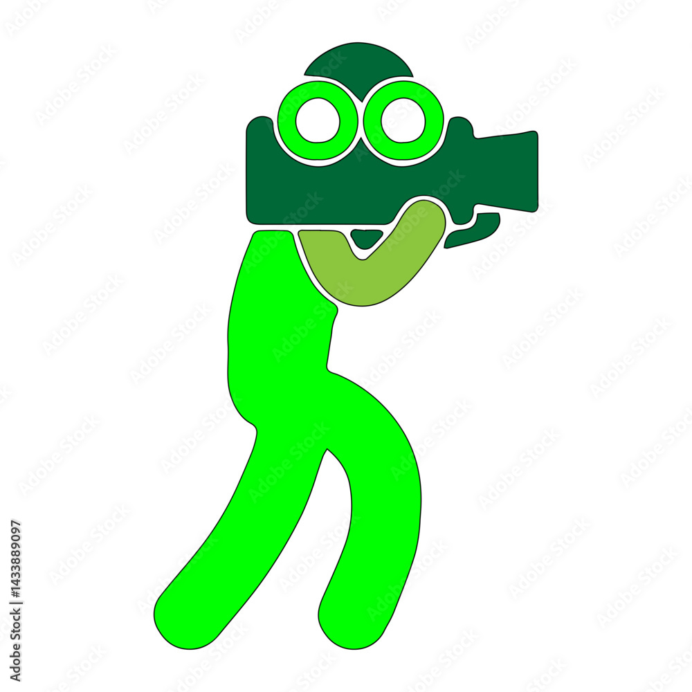 Obraz premium green photographer icon