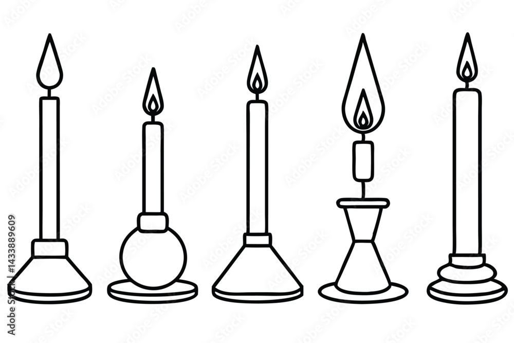 Bunsen Burners Icon Line Art Bunsen Burners Icon Line Art