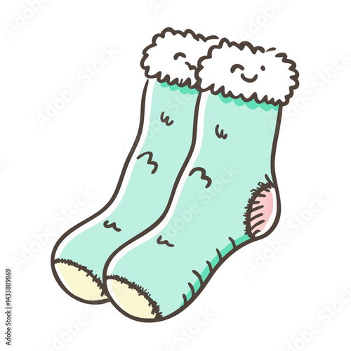 fuzzy socks icon, fuzzy socks vector illustration-simple illustration of fuzzy socks, perfect for fuzzy socks logos and icons