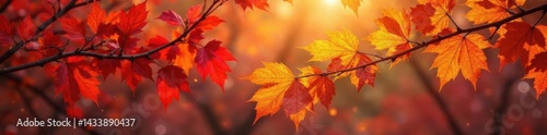 Vibrant autumn foliage, red, orange, yellow leaves , texture, season