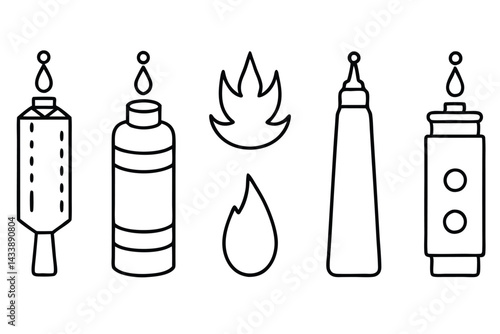 Burn dressings pain management Line art