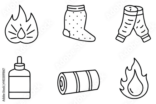 Burn dressings treatment steps Line art