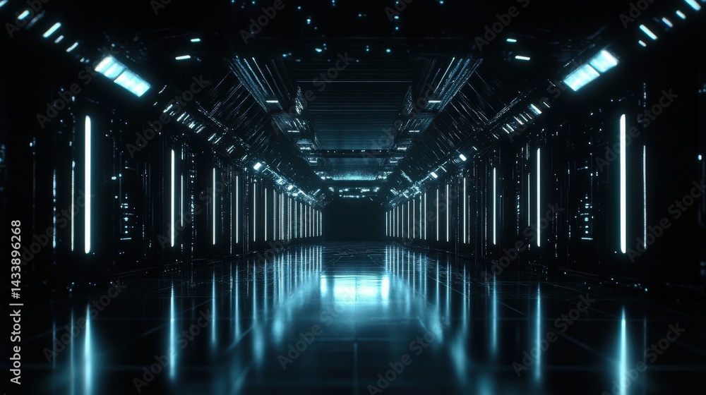 Fototapeta premium Futuristic High-Tech Corridor